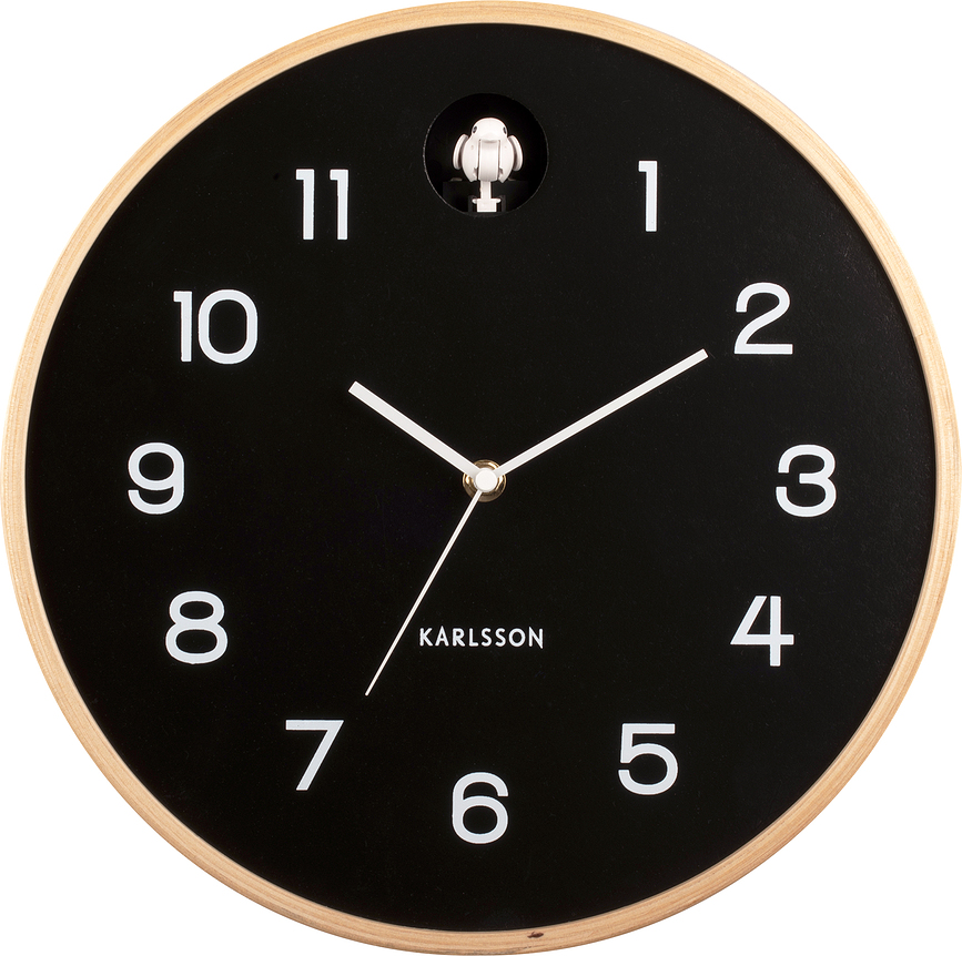 Reloj de pared con cuco Natural Cuckoo, negro