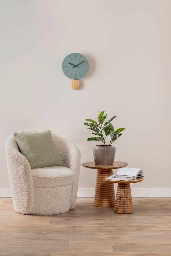 Reloj de Pared con péndulo Arlo, verde jade