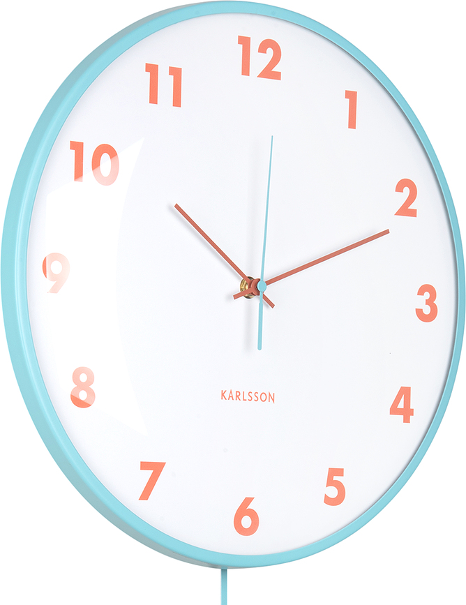 Reloj de Pared con péndulo Cheeky Dome, azul pastel