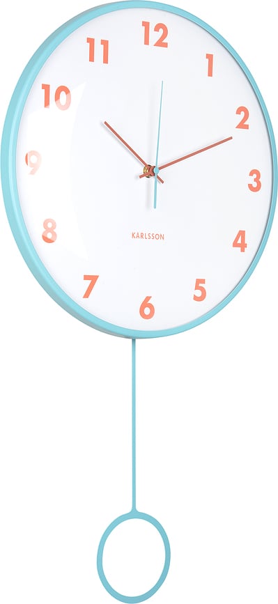 Reloj de Pared con péndulo Cheeky Dome, azul pastel