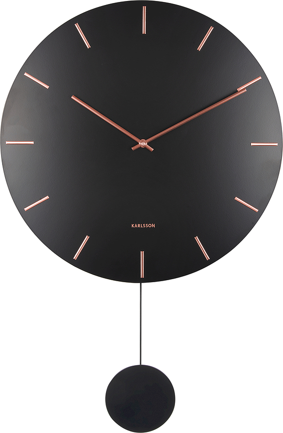 Reloj de Pared con péndulo Impressive, negro y cobre
