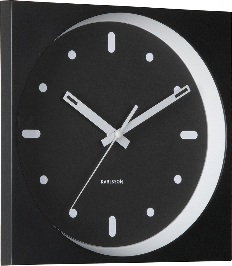 Reloj de Pared cuadrado Incesante, negro