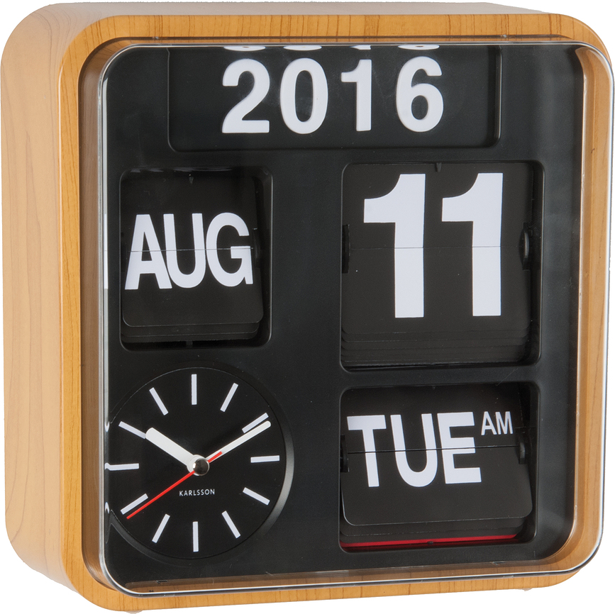 Reloj de Pared de bambú Mini Flip