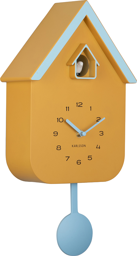 Reloj de Pared de cuco Dupla Color Cuckoo, miel y azul celeste