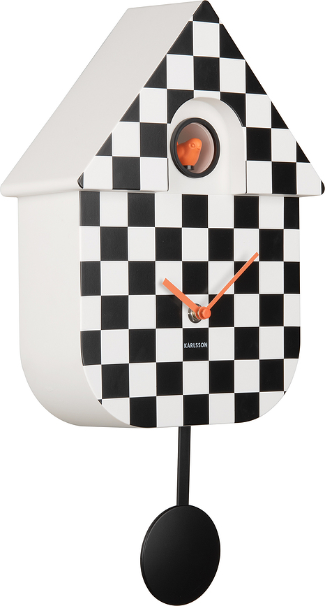Reloj de Pared de cuco Modern Cuckoo, diseño de tablero de ajedrez