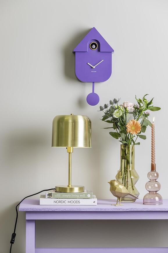 Reloj de pared de cuco Modern Cuckoo, ocre