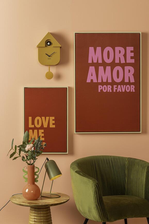 Reloj de pared de cuco Modern Cuckoo, ocre