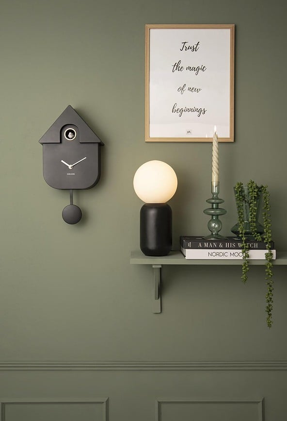 Reloj de pared de cuco Modern Cuckoo, ocre