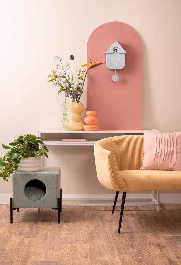 Reloj de pared de cuco Modern Cuckoo, ocre