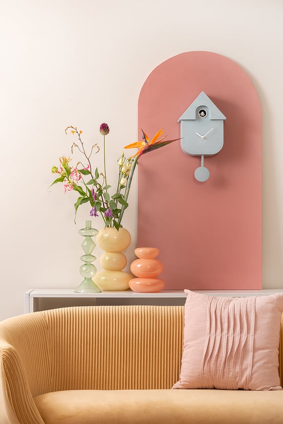 Reloj de pared de cuco Modern Cuckoo, ocre