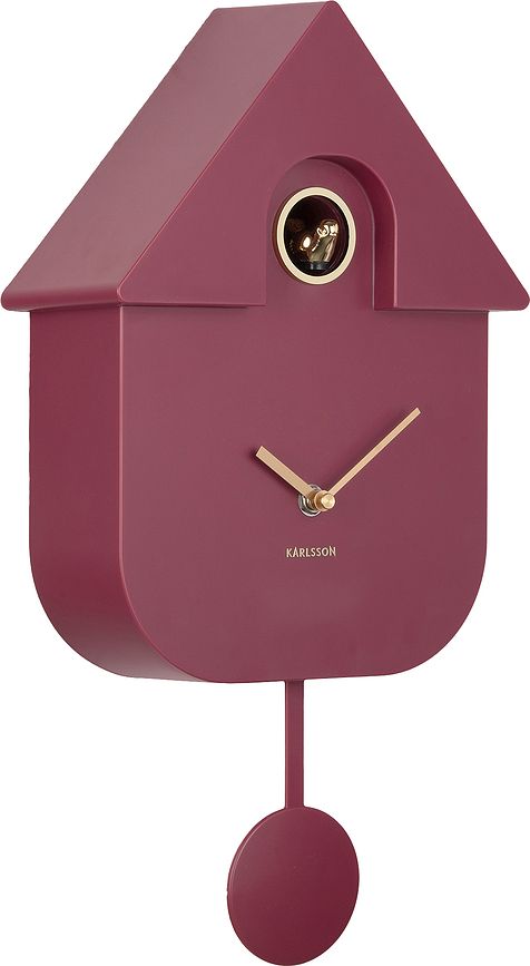 Reloj de Pared de cuco, moderno, burdeos y oro