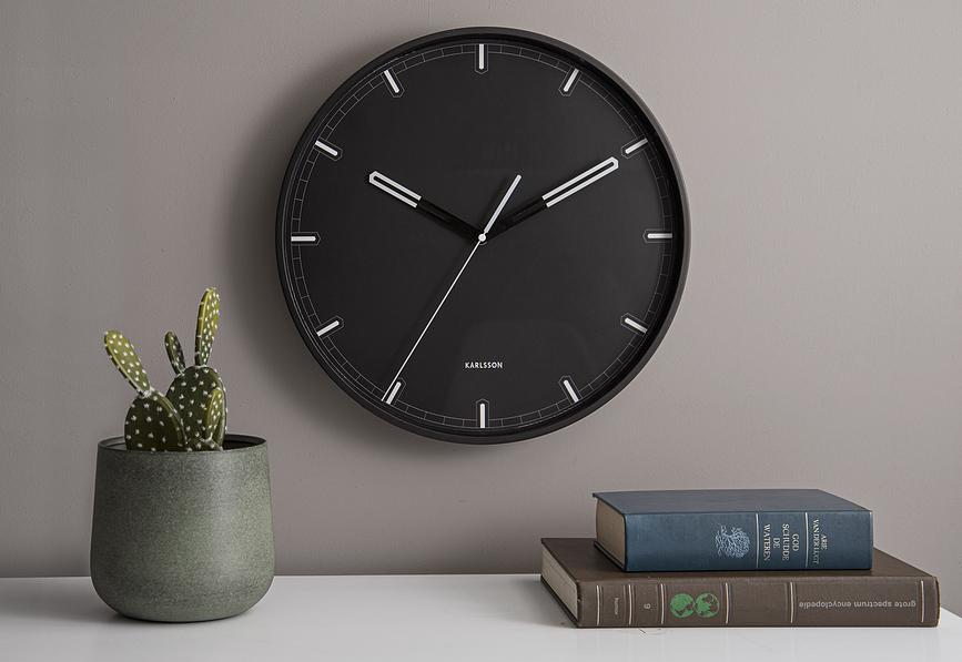 Reloj de pared Dipped, blanco con acentos de coral