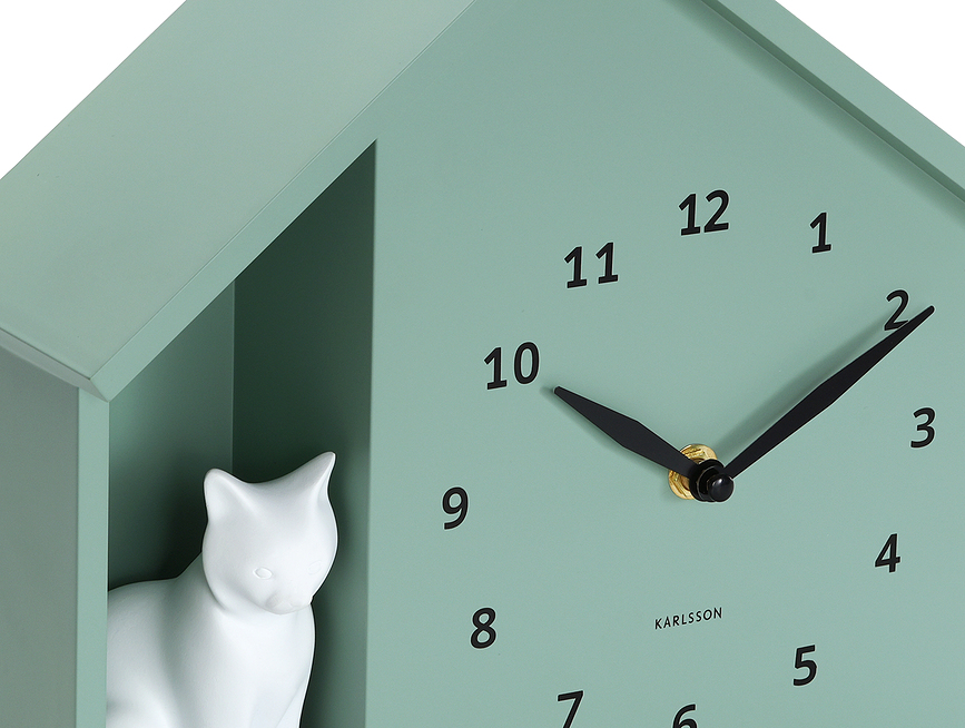 Reloj de Pared Gato Sentado, amarillo oscuro