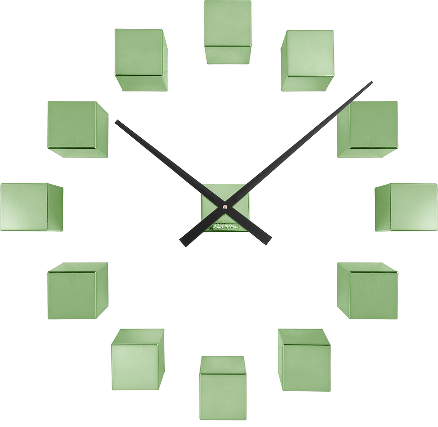Reloj de Pared DIY Cubic, verde metálico