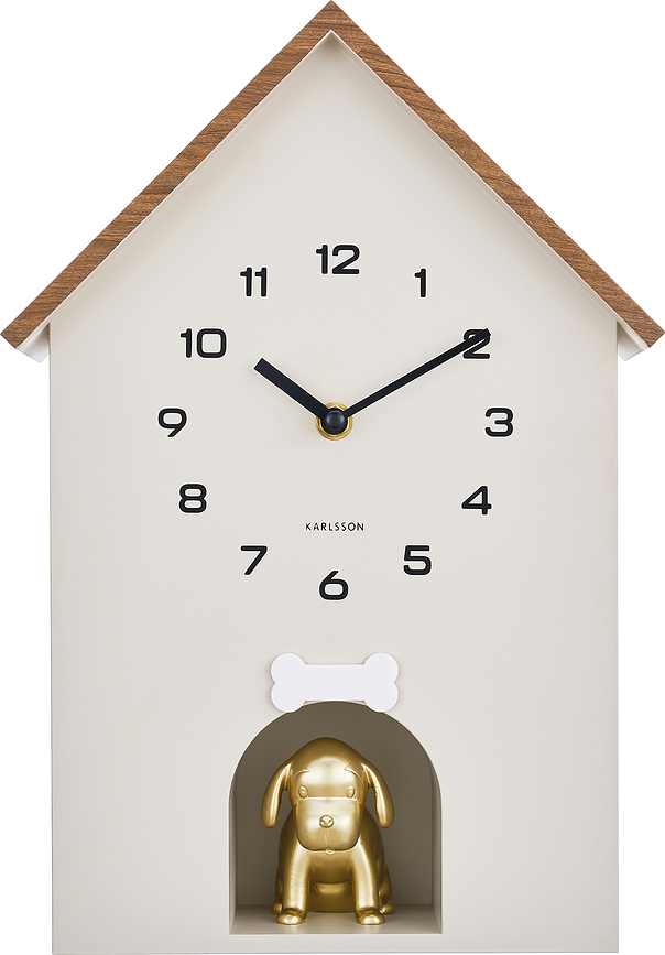 Reloj de Pared Dog House, gris claro
