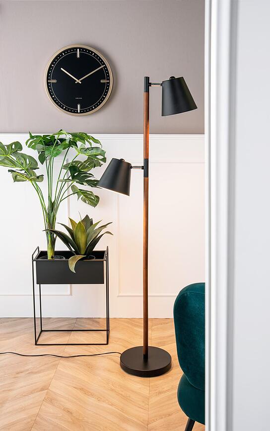 Reloj de pared Dots & Batons, negro