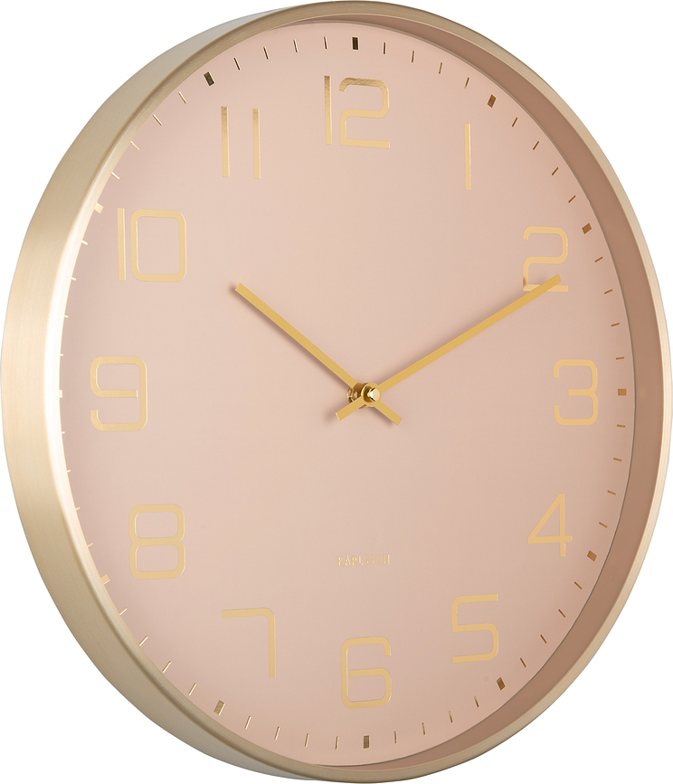 Reloj de Pared Elegance Glow, marrón pastel