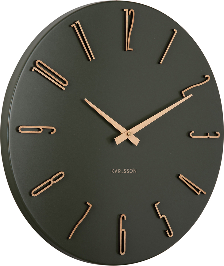 Reloj de Pared Esmerado, 40 cm, verde oscuro