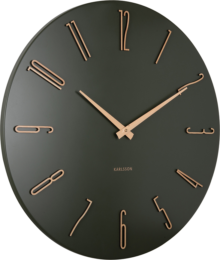 Reloj de Pared Esmerado, 60 cm, verde oscuro
