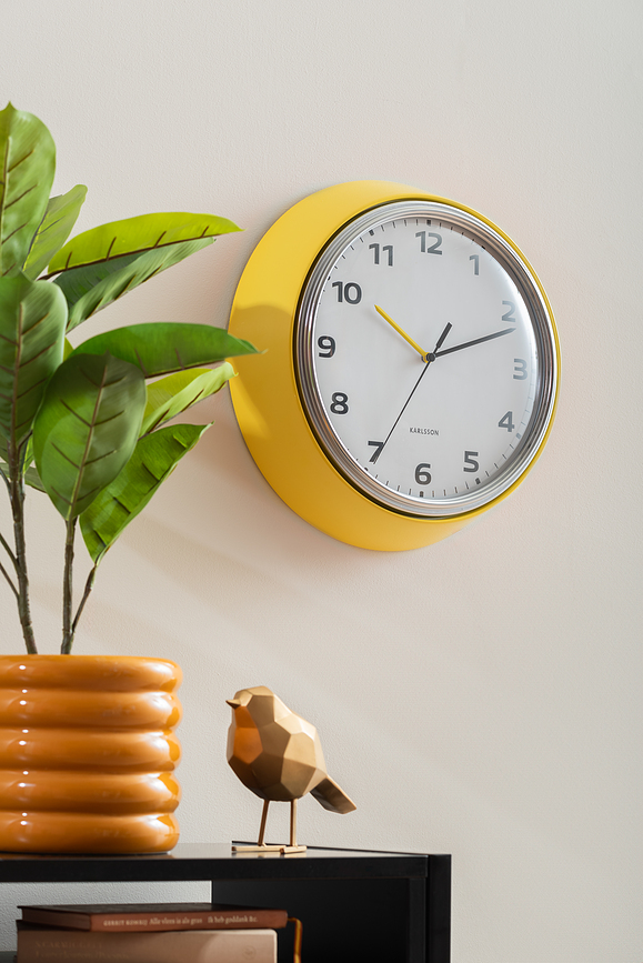 Reloj de Pared Modern Retro, amarillo