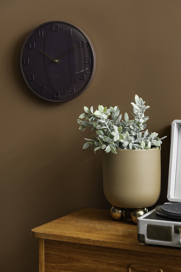 Reloj de Pared Fuerte Dome, marrón oscuro