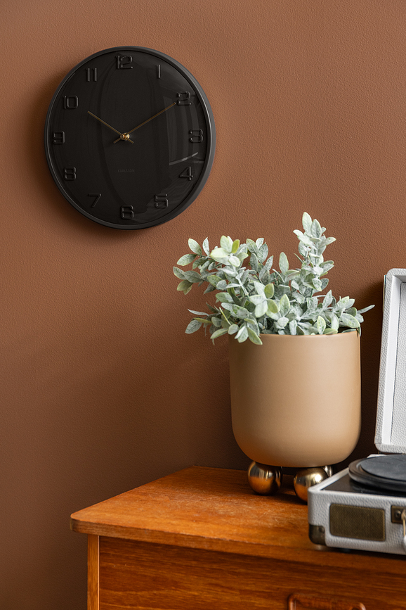 Reloj de Pared Fuerte Dome, marrón oscuro