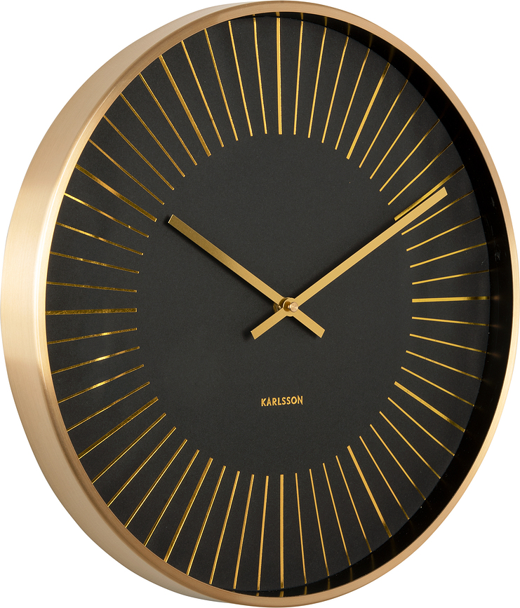 Reloj de Pared Gold Lines, negro