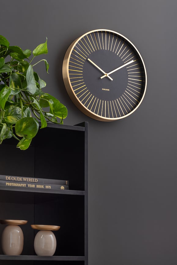Reloj de pared Gold Lines, blanco