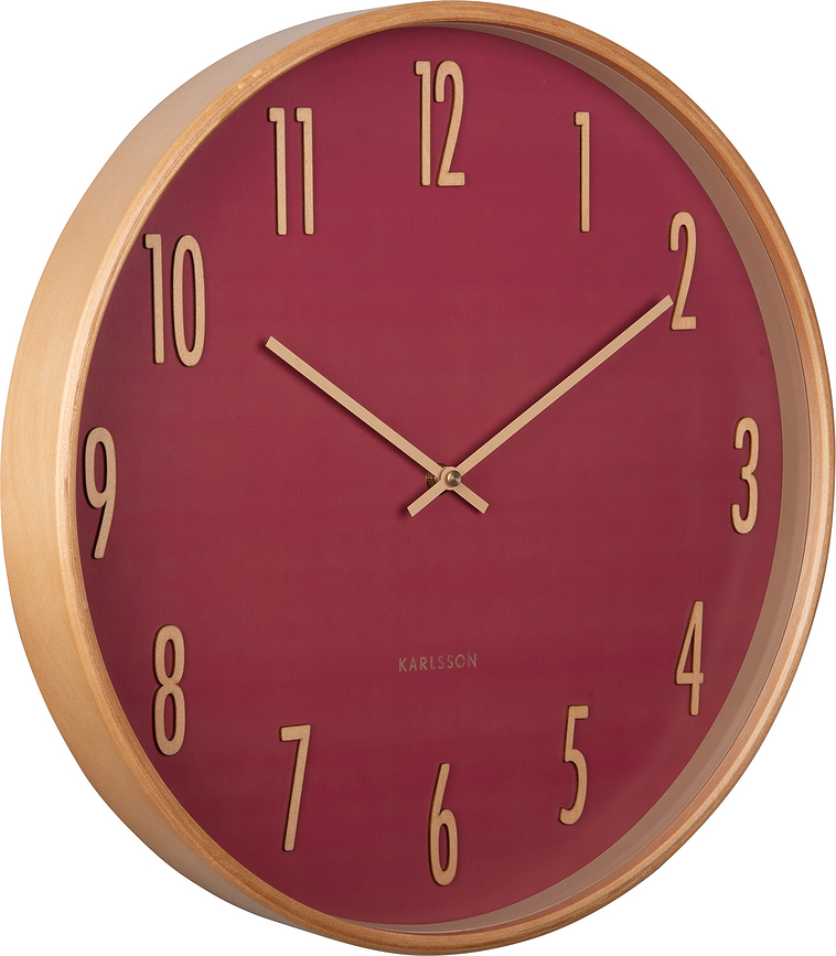 Reloj de pared Gracil, rojo apagado