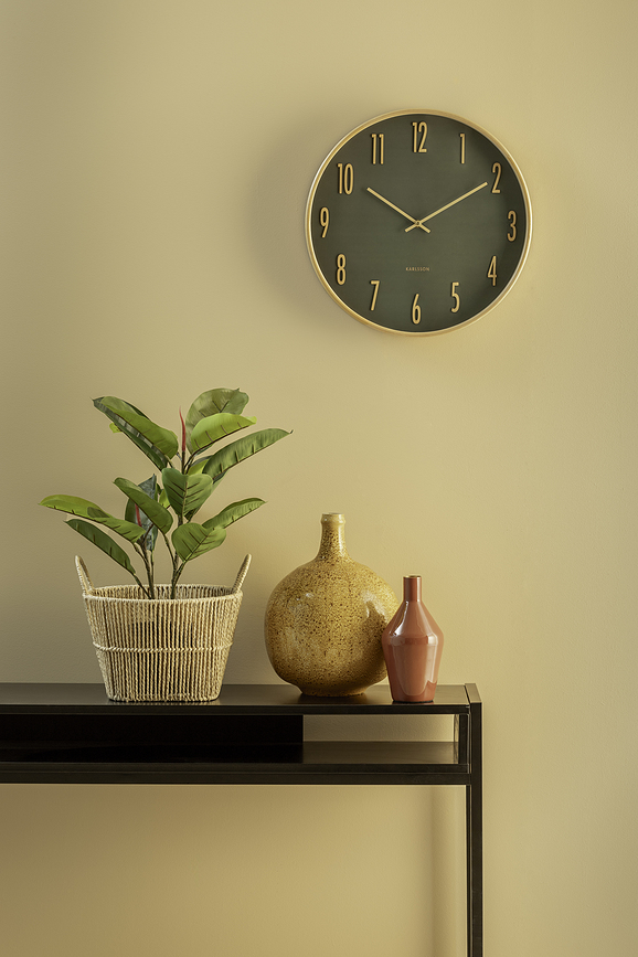 Reloj de pared Gracil, verde bosque
