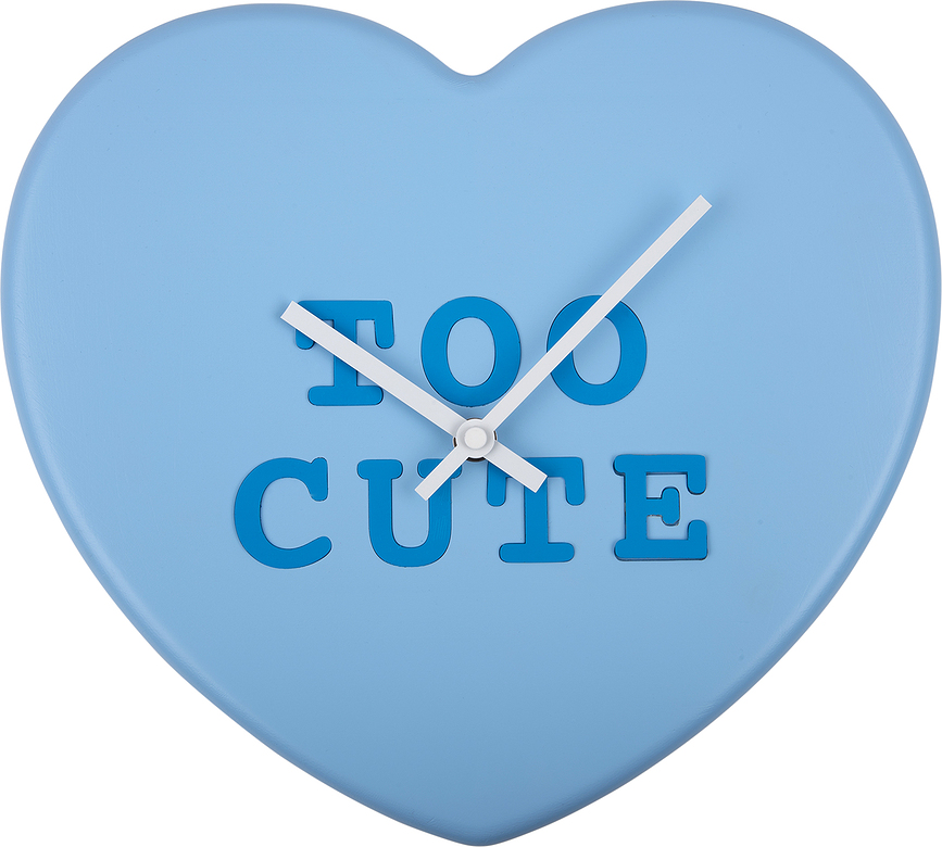 Reloj de pared Heart Candy Too Cute, azul claro