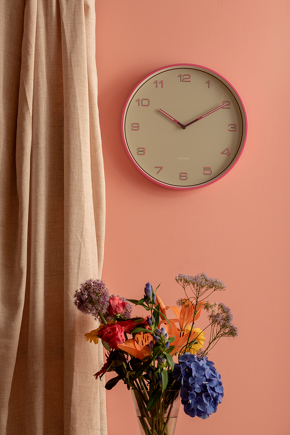 Reloj de pared Lined Numbers, naranja