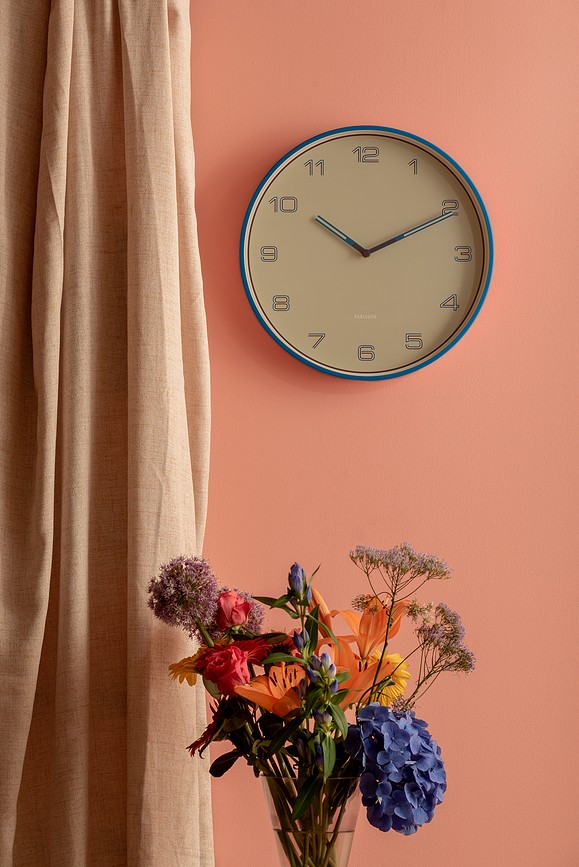 Reloj de pared Lined Numbers, naranja