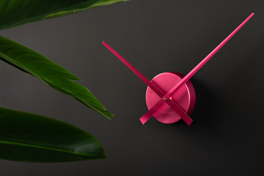 Reloj de Pared metálico Little Big Time Mini, rosa oscuro