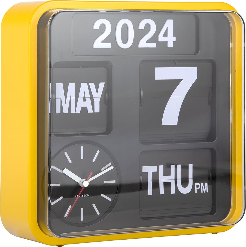 Reloj de Pared Mini Flip, amarillo