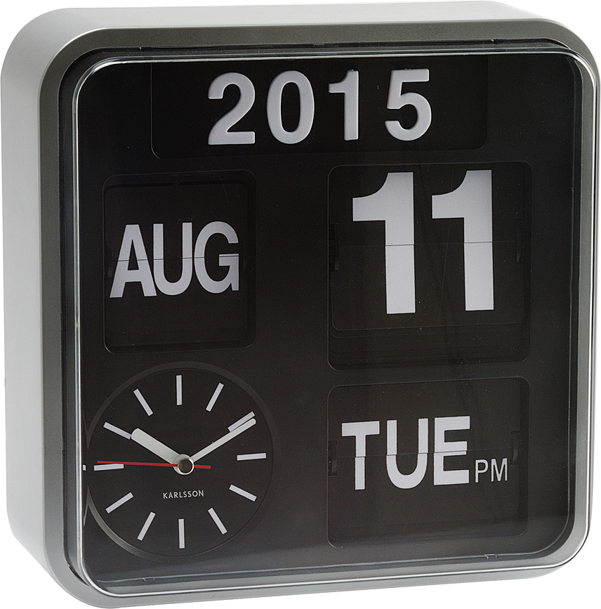 Reloj de pared Mini Flip, plateado