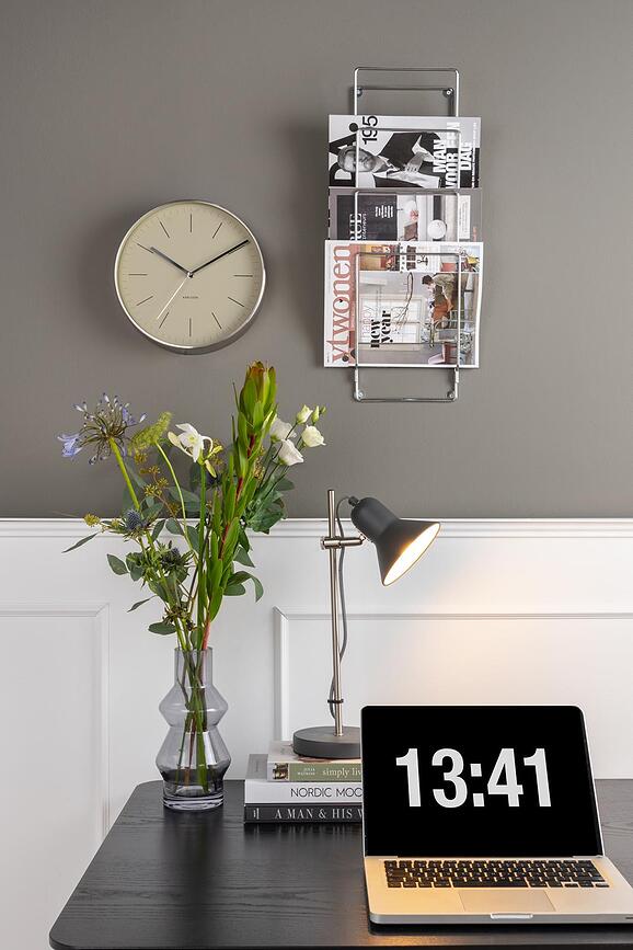 Reloj de Pared Minimal, plateado, verde