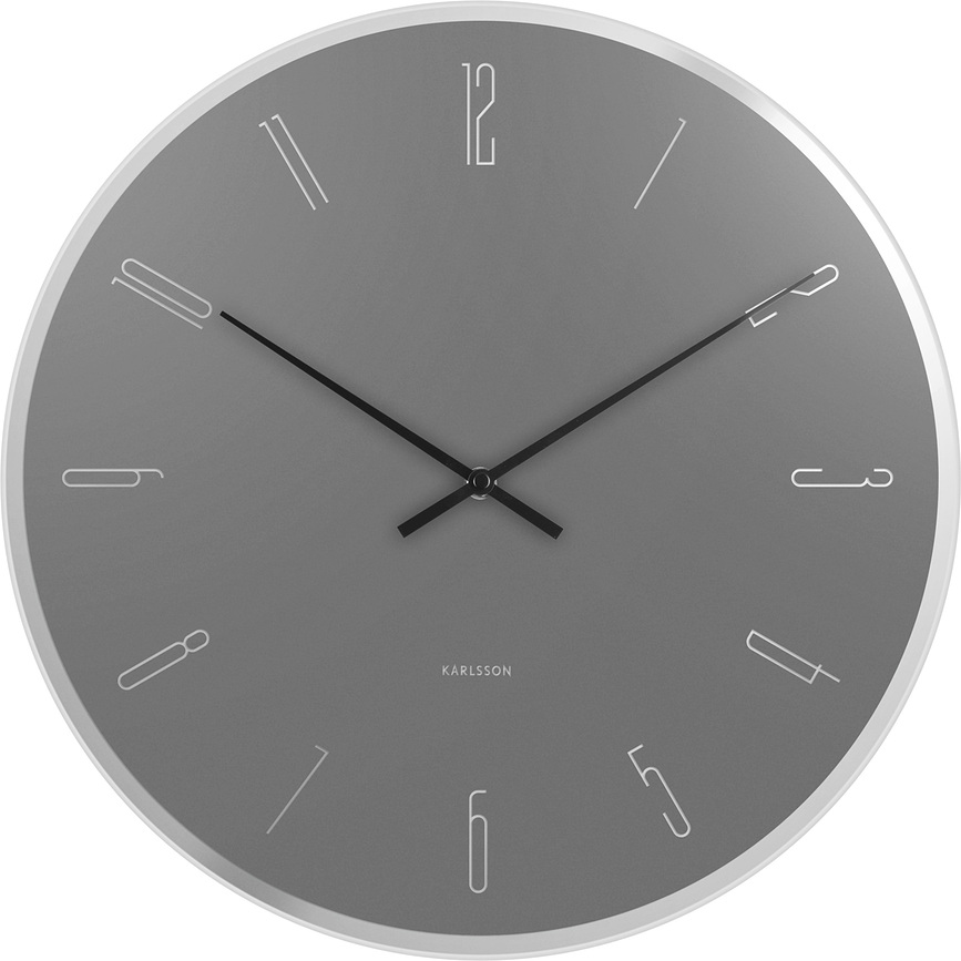 Reloj de pared Mirror Numbers, gris