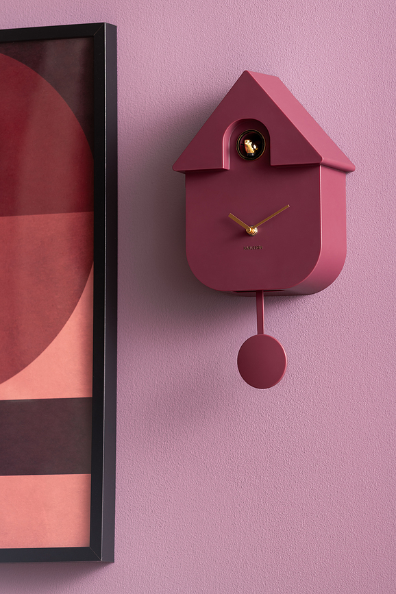 Reloj de Pared Modern Cuckoo, oro, rosa claro