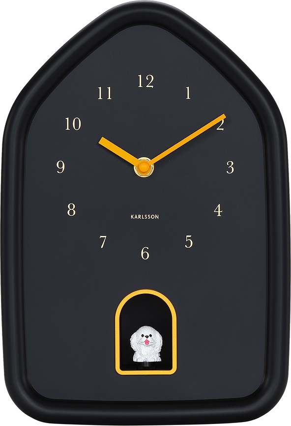 Reloj de pared Modern Doggy, negro