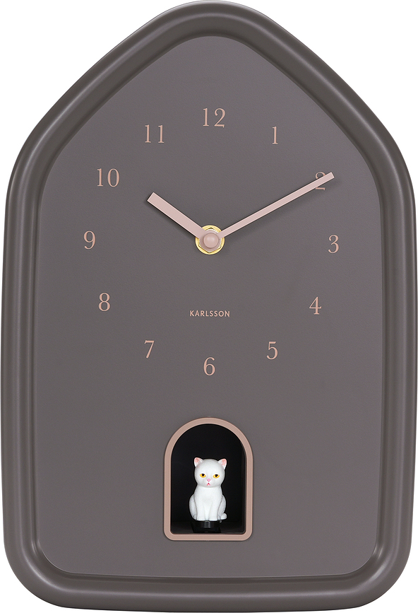 Reloj de pared Modern Kitty, gris oscuro