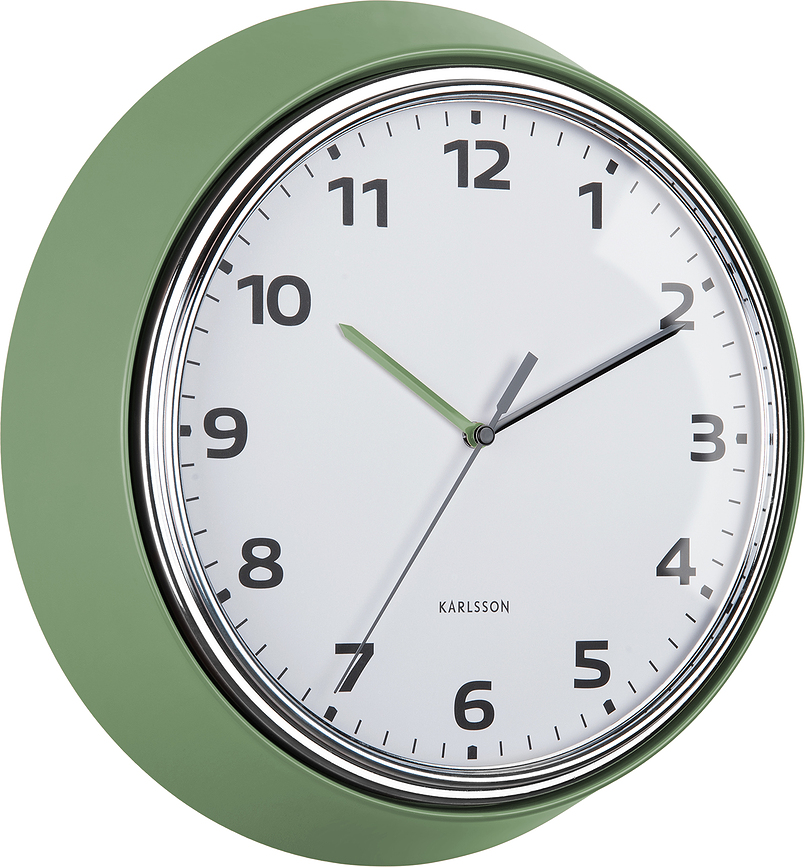 Reloj de Pared Modern Retro, verde bosque