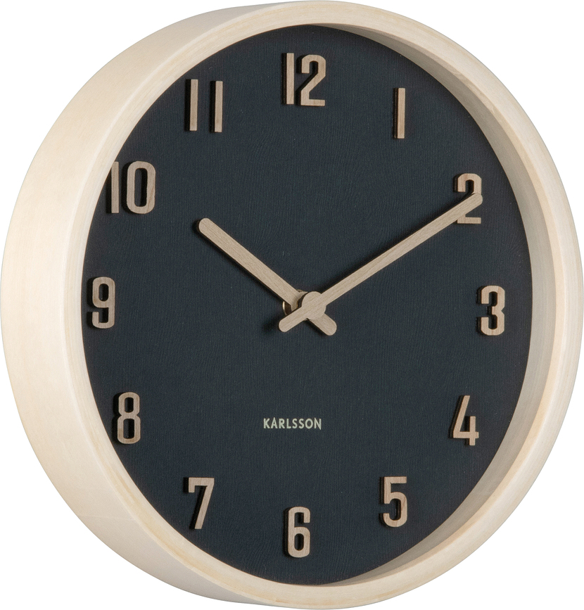 Reloj de Pared Nervadura, 22 cm, negro