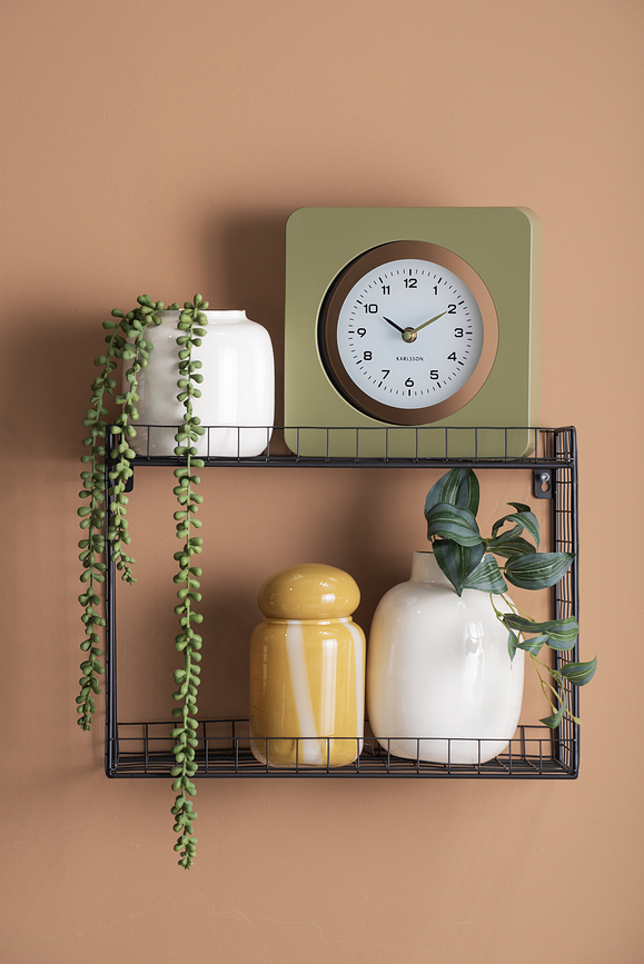 Reloj de Pared New Vintage, rojo claro