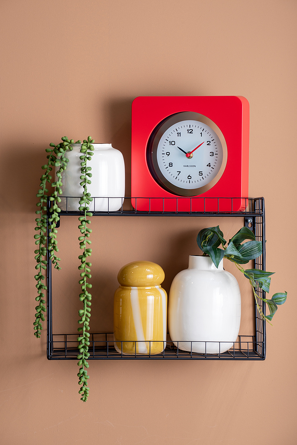 Reloj de Pared New Vintage, rojo claro