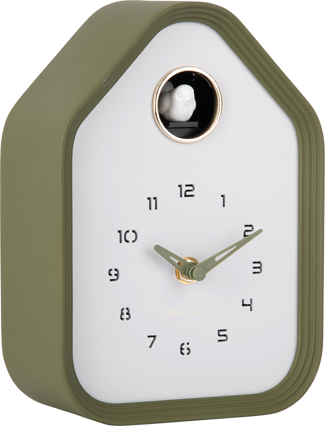 Reloj de pared o de mesa Reina Cuckoo, verde oliva