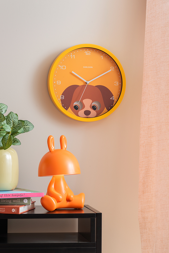Reloj de Pared Peekaboo Dog, amarillo