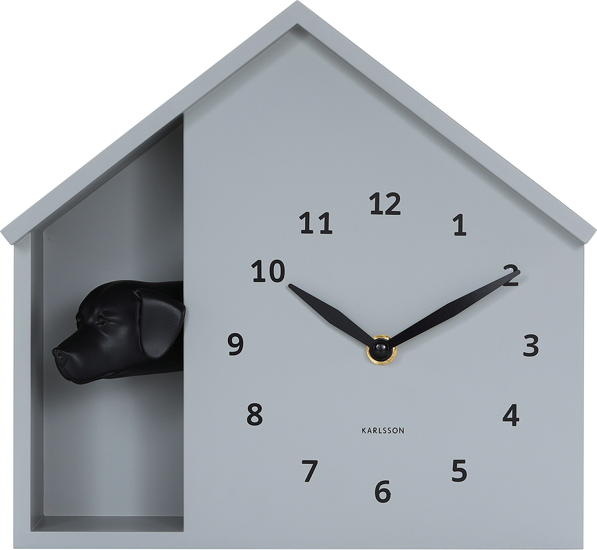 Reloj de Pared Peeking Doggy, gris