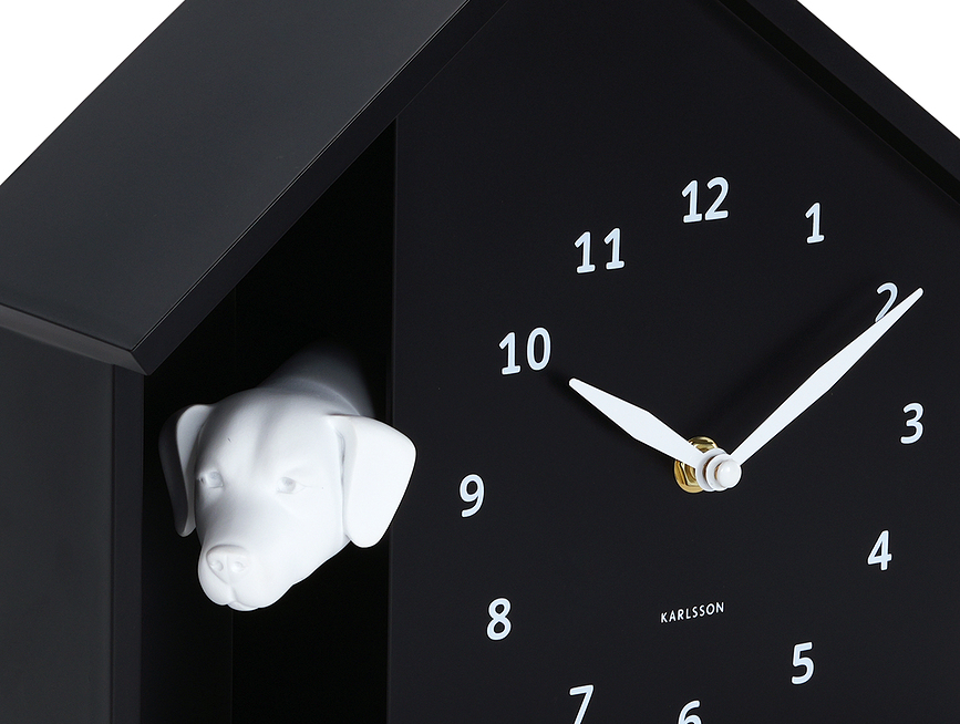 Reloj de Pared Peeking Doggy, blanco
