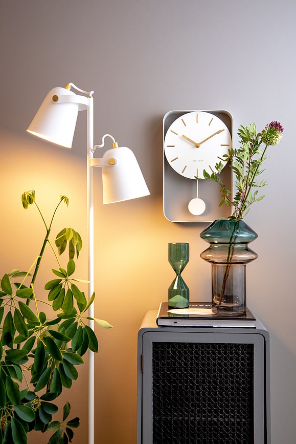 Reloj de Pared Pendulum Charm, con péndulo, gris, pequeño